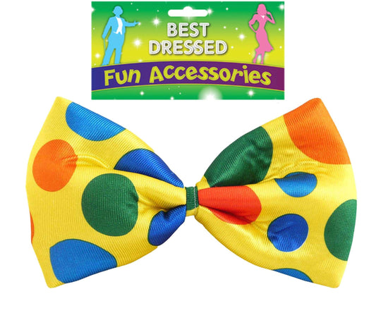 Jumbo Giant Clown Bow Tie Mr Tumble Spotty World Book Day Funny Comedy Tie Fancy Dress