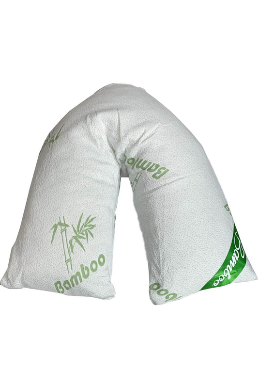 Bamboo V Shaped Pillow Memory Foam Orthopedic Maternity Neck Back Support