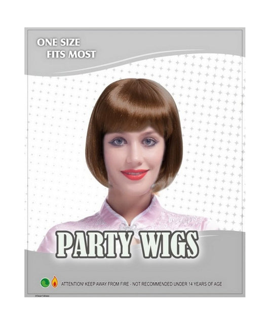 Womens Short Brown Bob Wig Fancy Dress Cosplay Wigs Pop Party Costume Accessory
