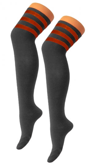Ladies Over The Knee Thigh High 118 - 118 Referee Socks Cotton Rich Sox - Wacky Wearables 