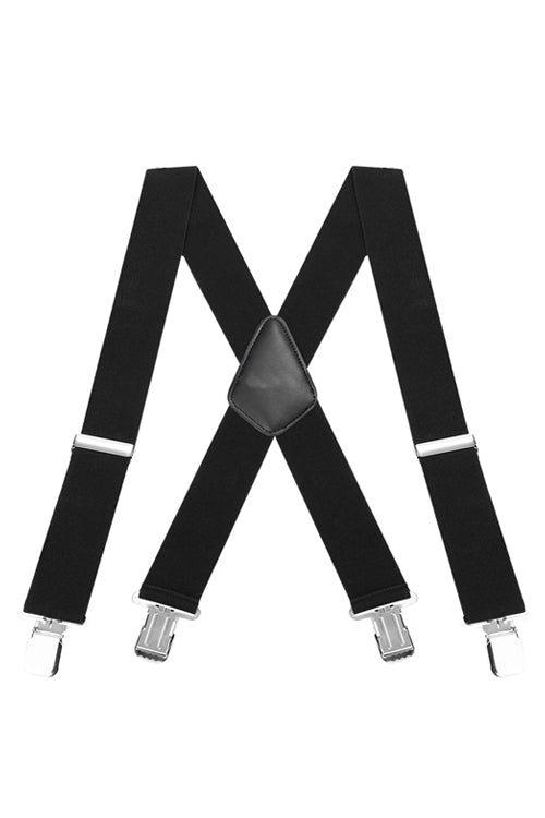 Black Adjustable Braces Unisex Trouser Elastic Y-Back Suspenders Metal Clip On Fancy Dress Accessory
