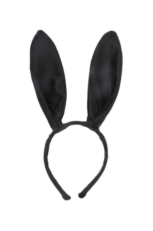 Black Bunny Ears Headband Aliceband Unisex Fancy Dress Costume Book Day Outfit