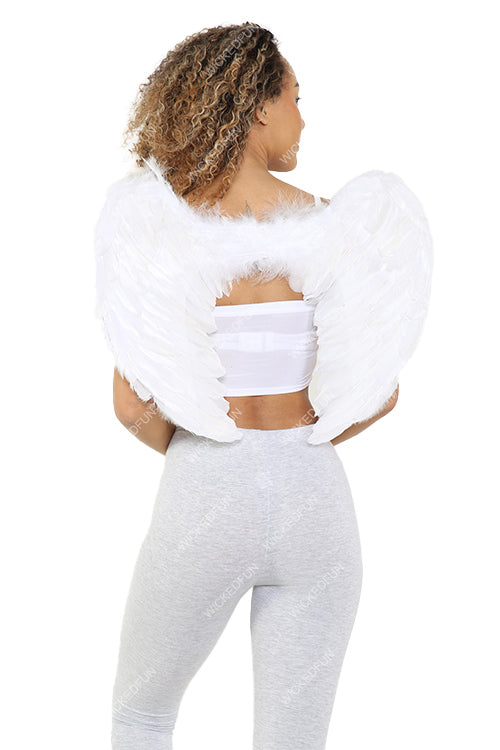 Ladies Angel Feather Wings Fairy Tale Costume Fancy Dressy Nativity Accessory UK